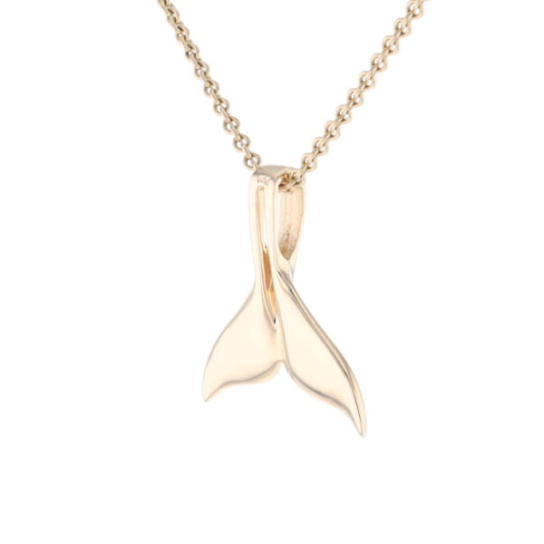 Whale Tail Necklaces Natural Gold Quartz and Nuggets Inlaid Pendant
