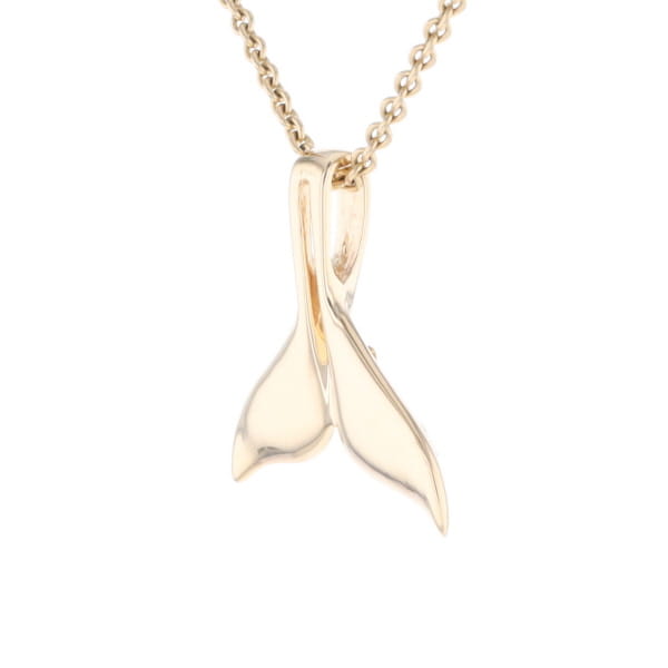 Whale Tail Natural Nuggets Double Inlaid Sea Life Pendant