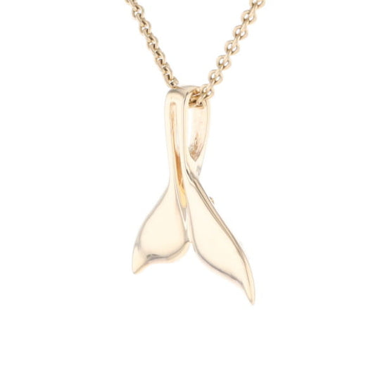 Whale Tail Natural Nuggets Double Inlaid Sea Life Pendant