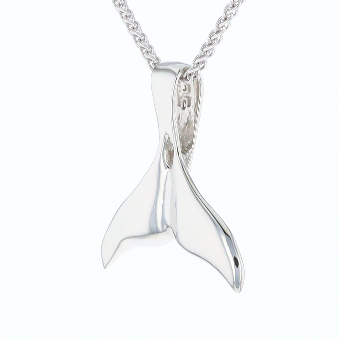 White Gold Whale Tail Pendant Natural Nuggets Inlaid Sea Life Pendant