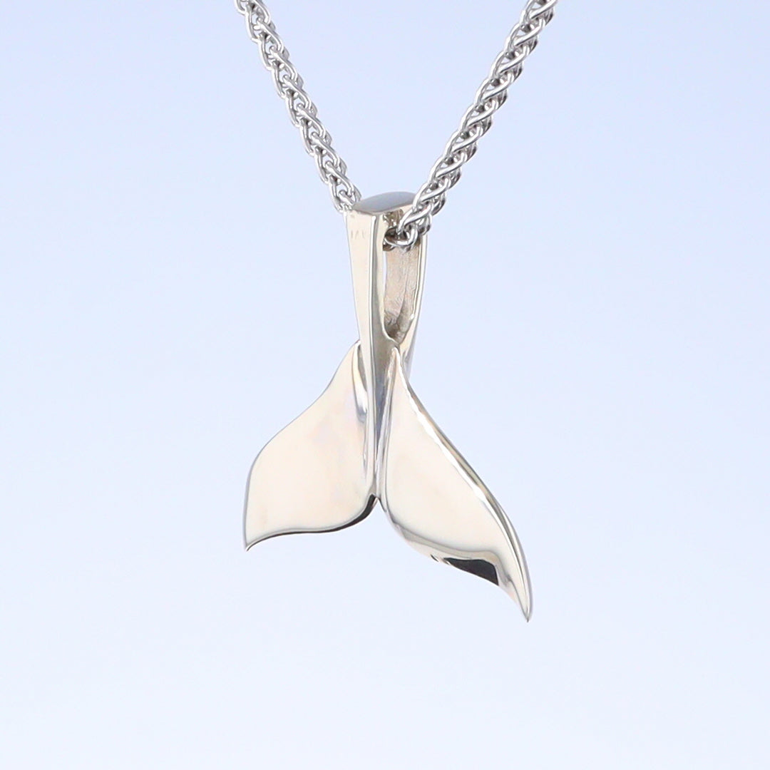 Whale Tail Pendant Natural Opal Single Sided Inlaid Sea Life Pendant