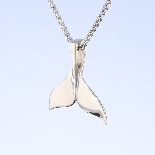 Whale Tail Pendant Natural Opal Single Sided Inlaid Sea Life Pendant