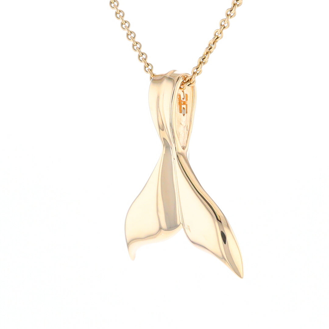 Whale Tail Necklaces Natural Gold Quartz and Nuggets Inlaid Pendant (G1)