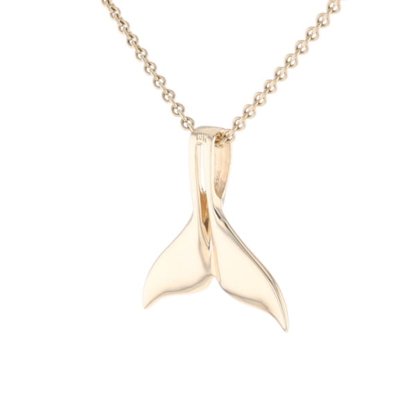 Whale Tail Necklaces Natural Gold Quartz and Nuggets Inlaid Pendant