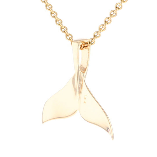 Whale Tail Pendant 14Kt Gold High Polish Realistically Designed