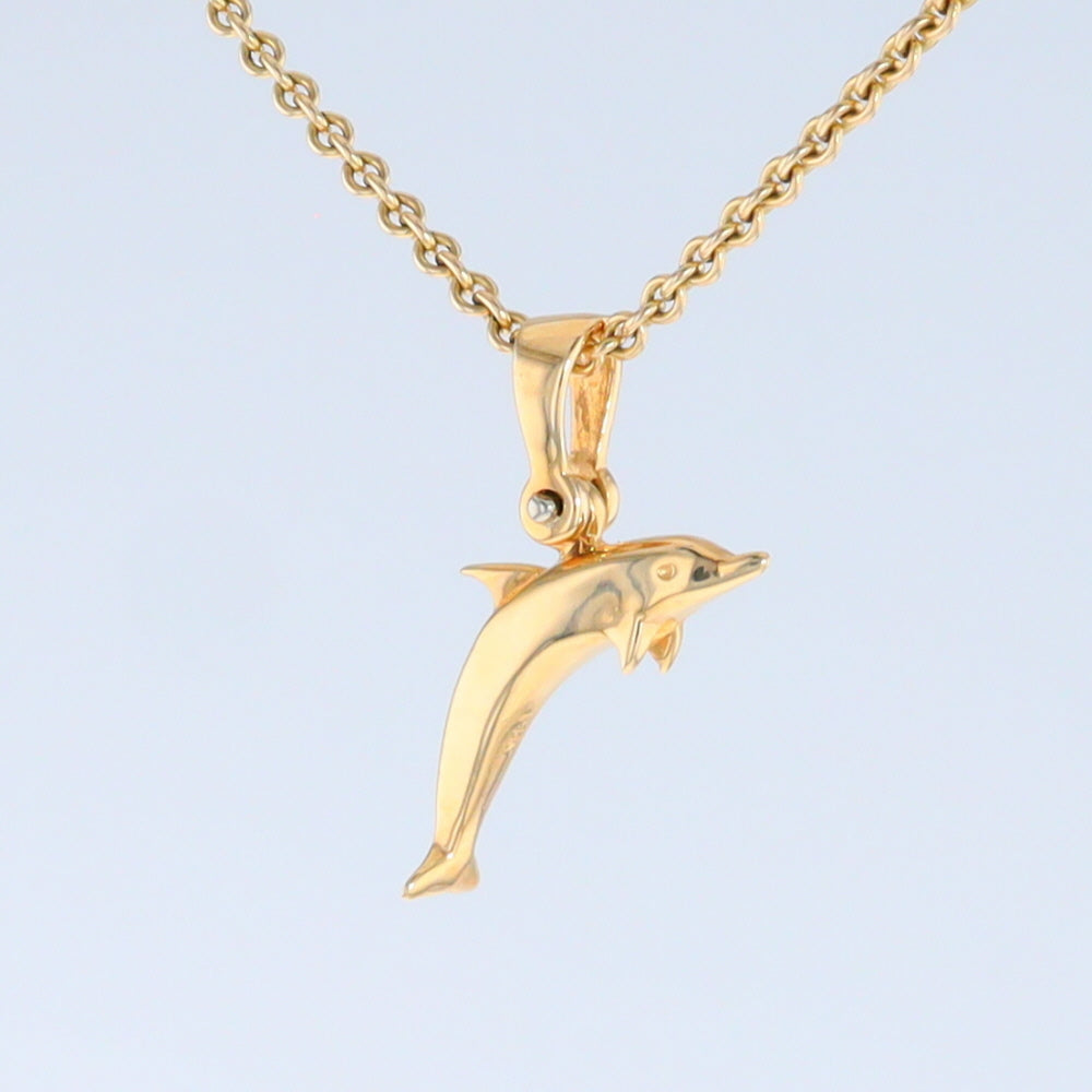 Opal Pendant Inlaid Realistic Dolphin Sea Life Design