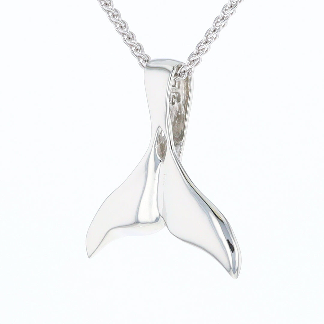 White Gold Whale Tail Pendant Natural Nuggets Inlaid Sea Life Pendant