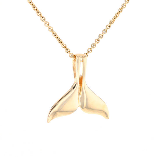 Whale Tail Necklaces Natural Gold Quartz and Nuggets Inlaid Pendant