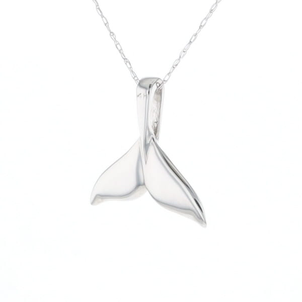 Whale Tail Pendant 14Kt Gold High Polish Realistically Designed