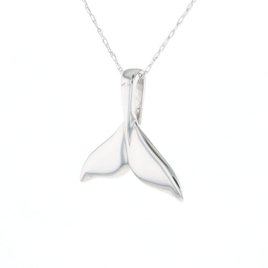 Whale Tail Pendant 14Kt Gold High Polish Realistically Designed