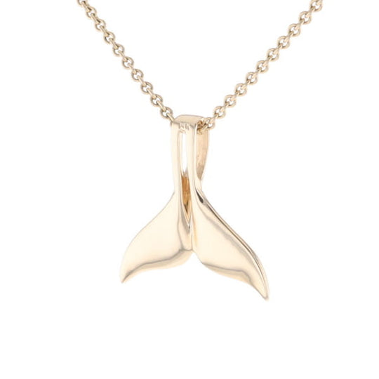 Whale Tail Necklaces Natural Gold Quartz and Nuggets Inlaid Pendant