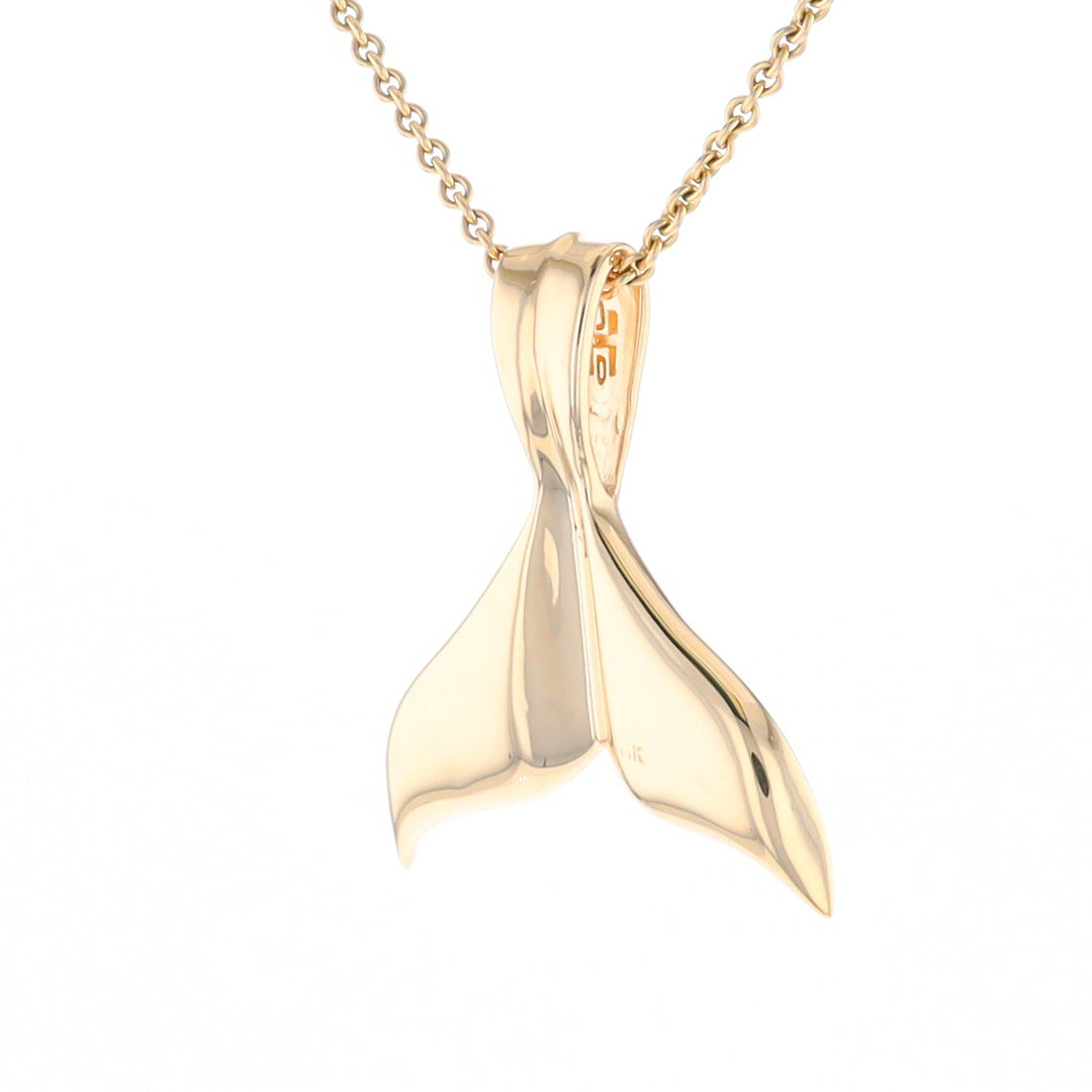 Whale Tail Necklaces Natural Gold Quartz and Nuggets Inlaid Pendant (G1)