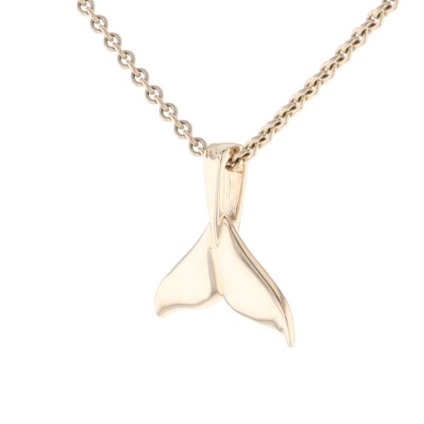 Whale Tail Necklaces Natural Gold Quartz and Nuggets Inlaid Pendant