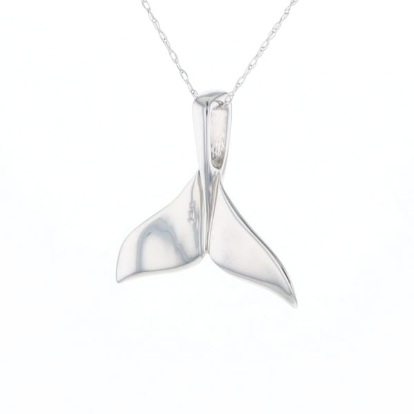 Whale Tail Pendant 14Kt Gold High Polish Realistically Designed