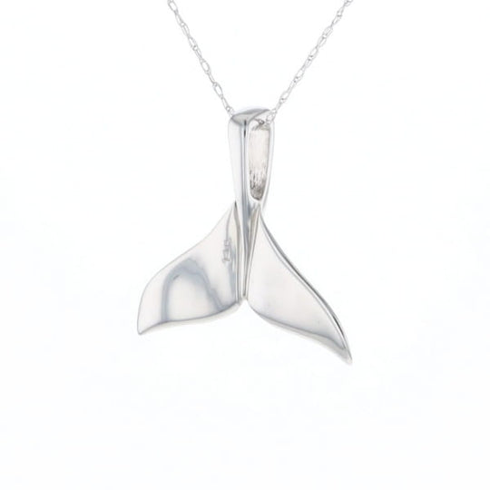Whale Tail Pendant 14Kt Gold High Polish Realistically Designed