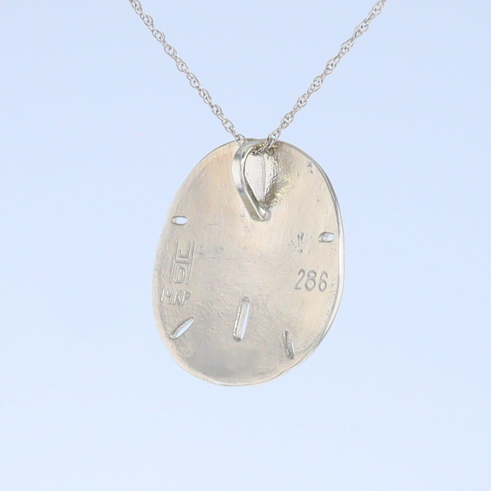 Opal Pendant Inlaid Realistic Sand Dollar Sea Life Design