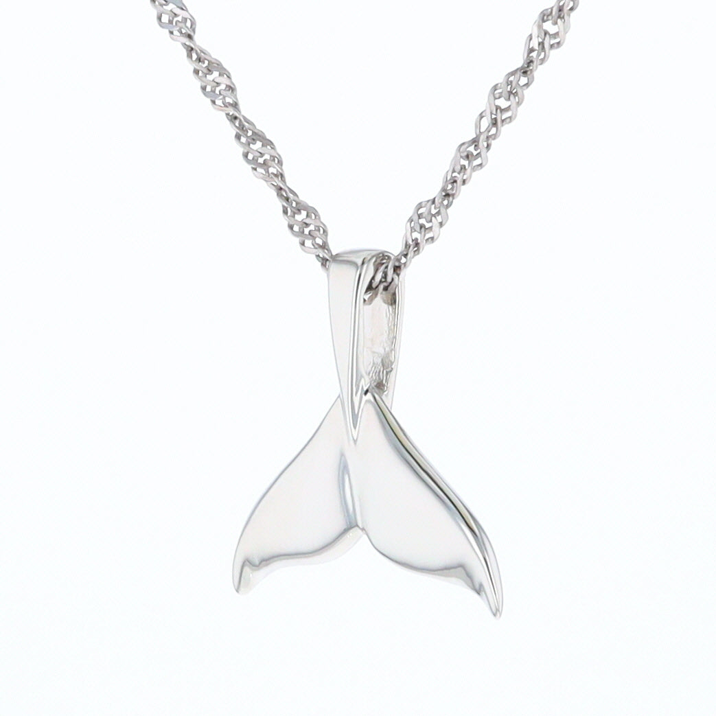 Whale Tail Necklaces Natural Nuggets Double Inlaid Sea Life Pendant