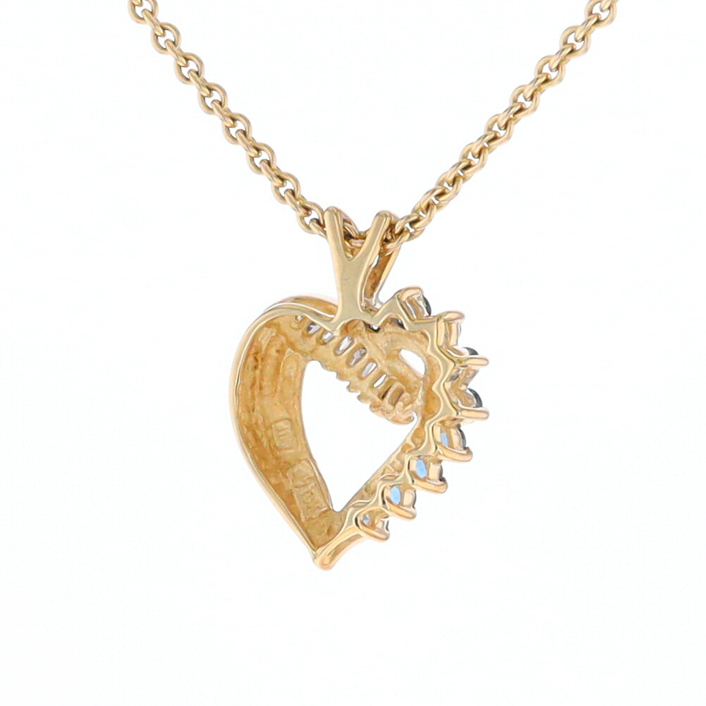 Sapphire & Diamond Heart Twist Pendant