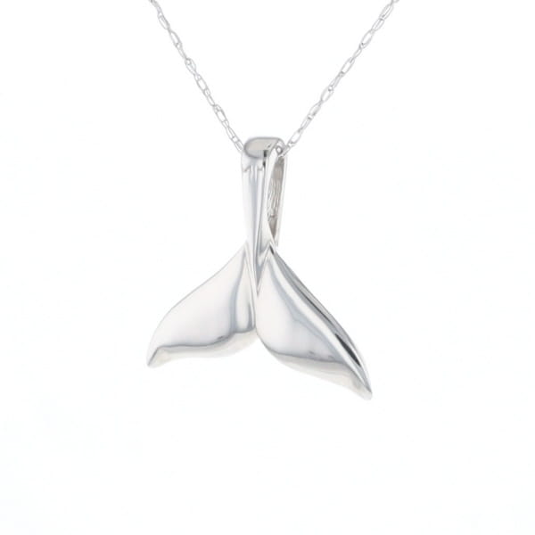 Whale Tail Pendant 14Kt Gold High Polish Realistically Designed