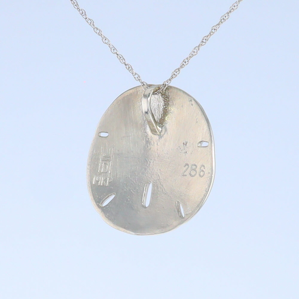 Opal Pendant Inlaid Realistic Sand Dollar Sea Life Design