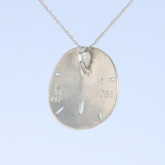 Opal Pendant Inlaid Realistic Sand Dollar Sea Life Design