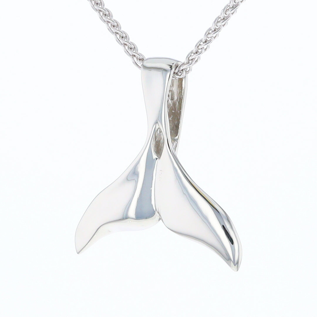 White Gold Whale Tail Pendant Natural Nuggets Inlaid Sea Life Pendant