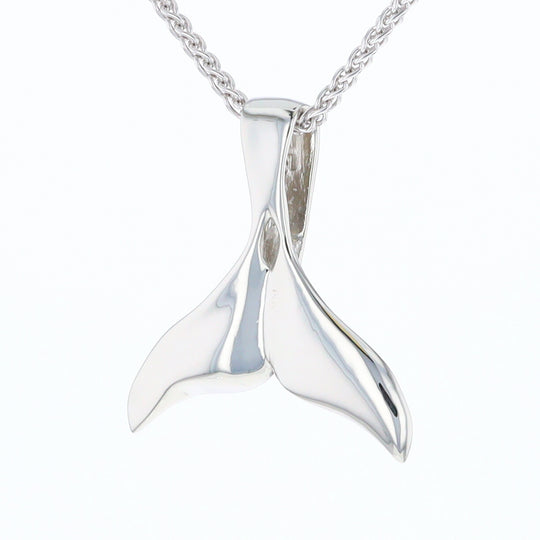 White Gold Whale Tail Pendant Natural Nuggets Inlaid Sea Life Pendant