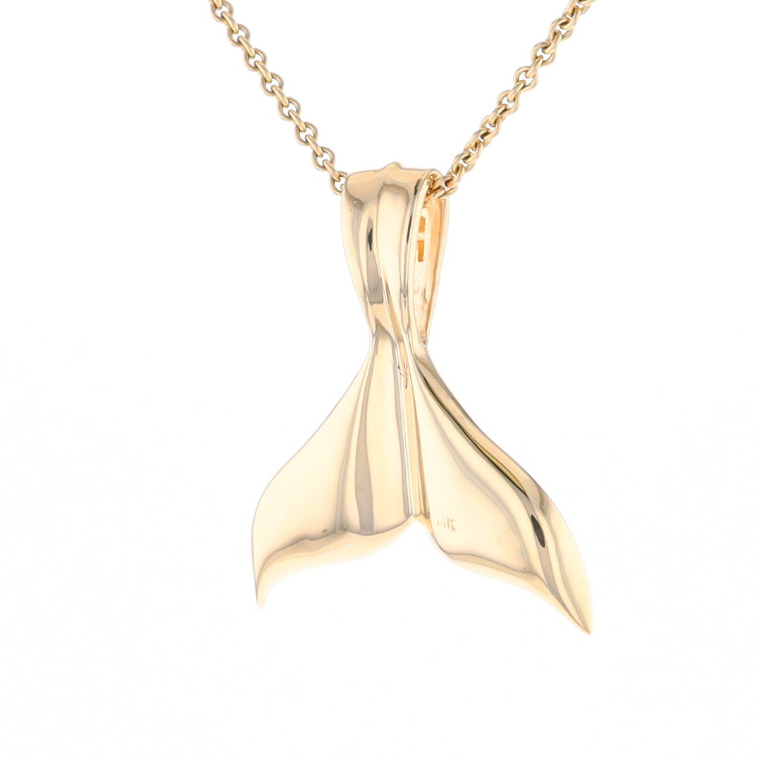 Whale Tail Necklaces Natural Gold Quartz and Nuggets Inlaid Pendant (G1)