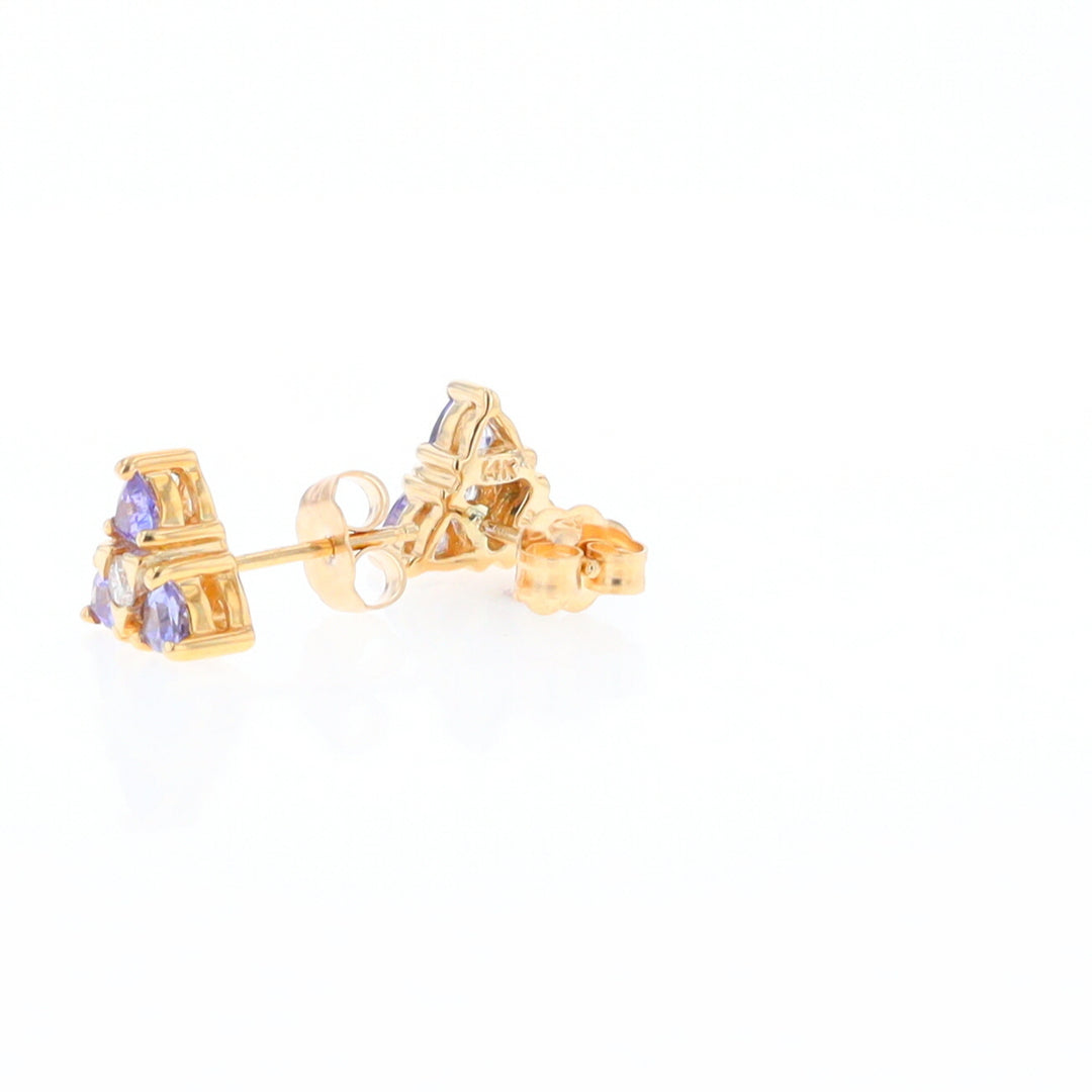 Triangle Trillion Tanzanite Stud Earrings