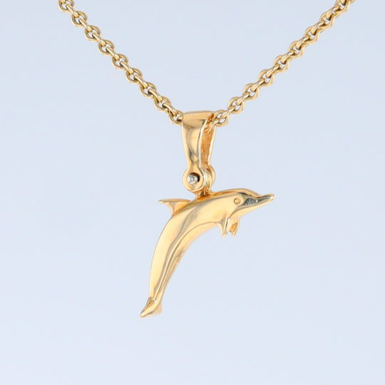 Opal Pendant Inlaid Realistic Dolphin Sea Life Design