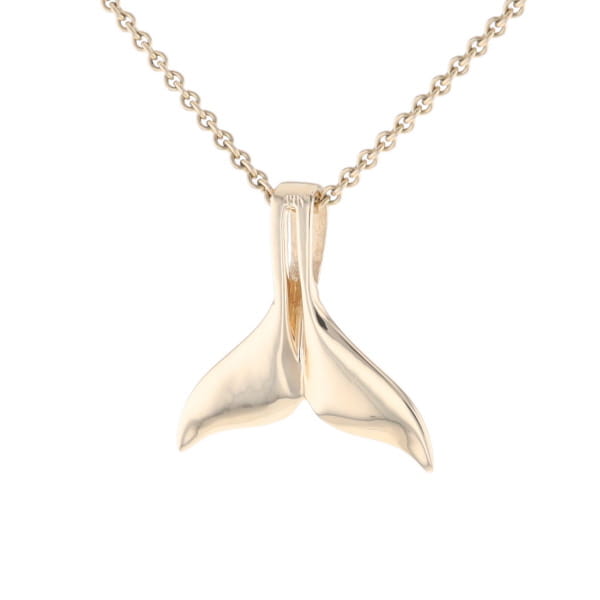 Whale Tail Necklaces Natural Gold Quartz and Nuggets Inlaid Pendant