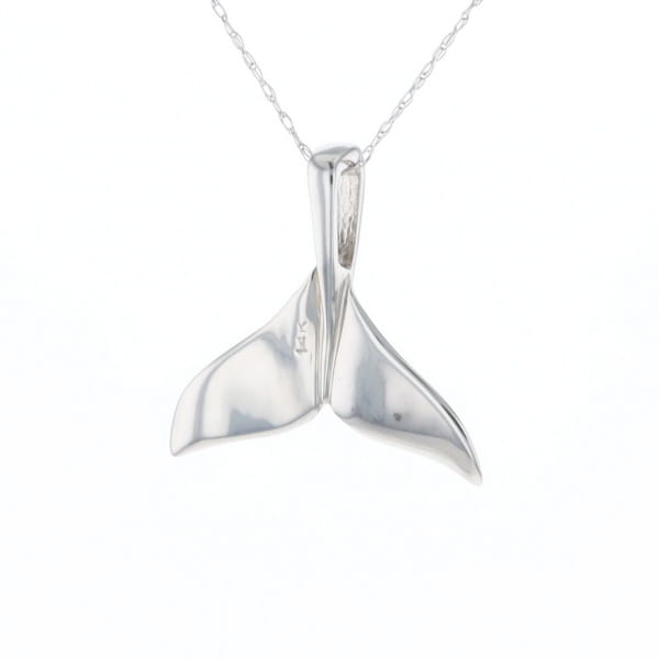 Whale Tail Pendant 14Kt Gold High Polish Realistically Designed