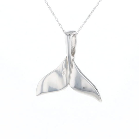 Whale Tail Pendant 14Kt Gold High Polish Realistically Designed
