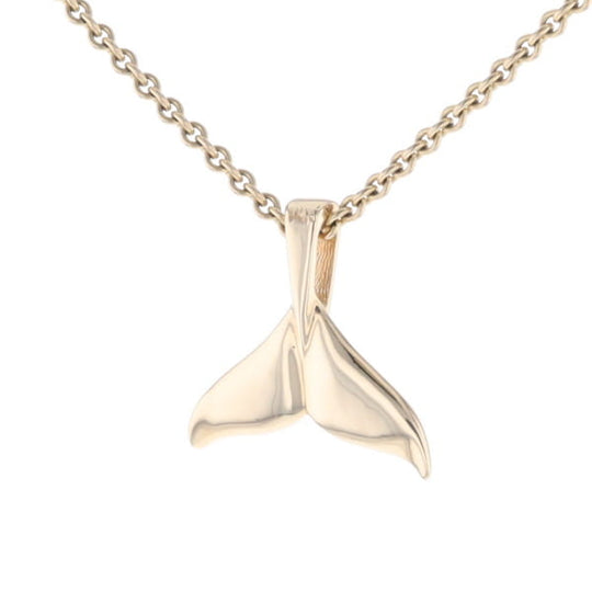 Whale Tail Necklaces Natural Gold Quartz and Nuggets Inlaid Pendant