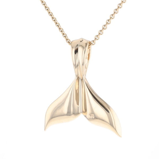 Whale Tail Natural Gold Nuggets Inlaid Pendant XL