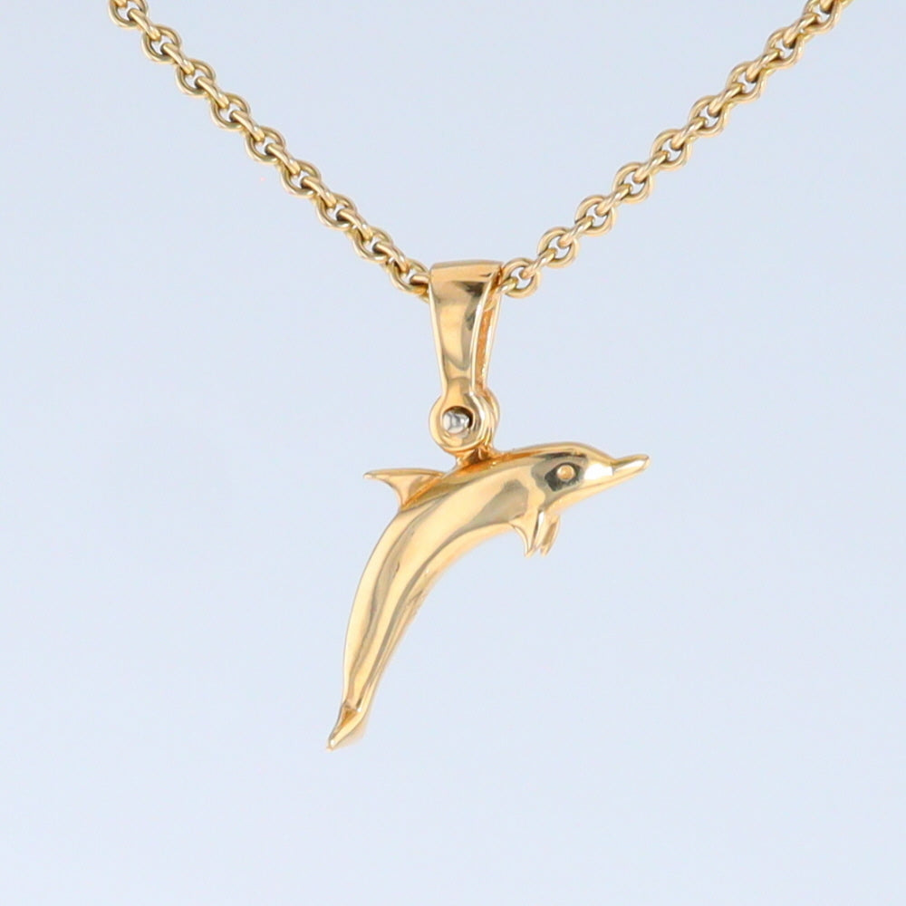 Opal Pendant Inlaid Realistic Dolphin Sea Life Design