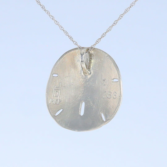 Opal Pendant Inlaid Realistic Sand Dollar Sea Life Design