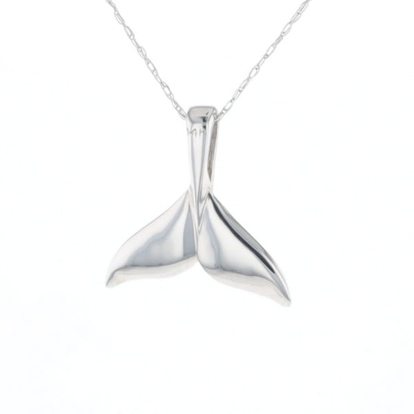 Whale Tail Pendant 14Kt Gold High Polish Realistically Designed