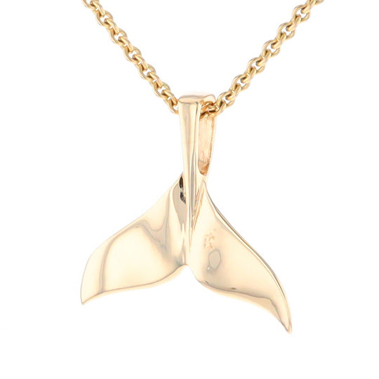 Whale Tail Pendant 14Kt Gold High Polish Realistically Designed