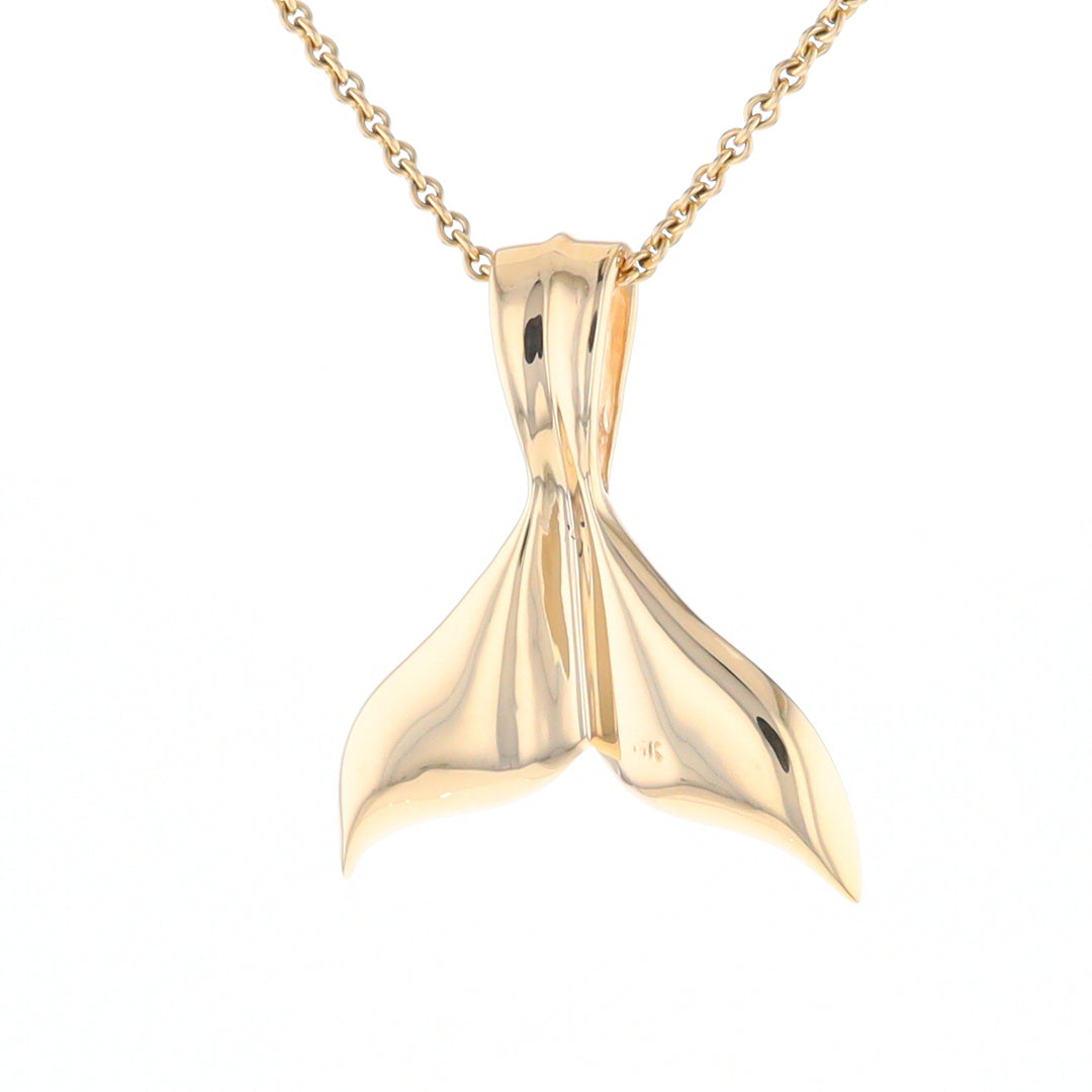 Whale Tail Necklaces Natural Gold Quartz and Nuggets Inlaid Pendant (G1)