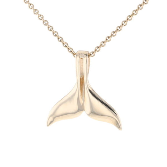 Whale Tail Necklaces Natural Gold Quartz and Nuggets Inlaid Pendant
