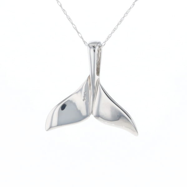Whale Tail Pendant 14Kt Gold High Polish Realistically Designed