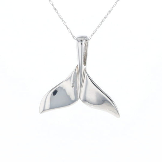 Whale Tail Pendant 14Kt Gold High Polish Realistically Designed