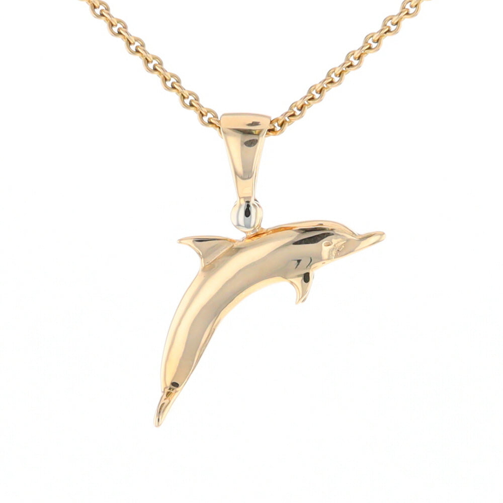 Gold Quartz Dolphin Pendant - G2