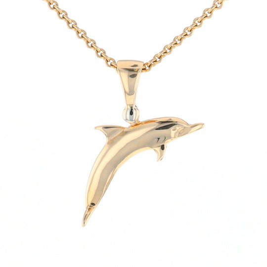 Gold Quartz Dolphin Pendant - G2