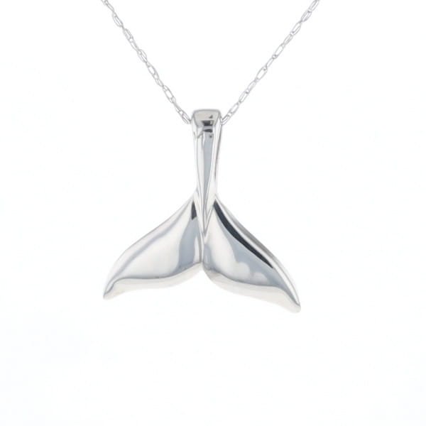 Whale Tail Pendant 14Kt Gold High Polish Realistically Designed
