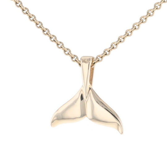 Whale Tail Necklaces Natural Gold Quartz and Nuggets Inlaid Pendant
