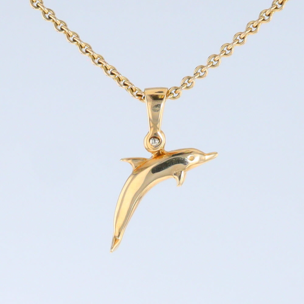 Opal Pendant Inlaid Realistic Dolphin Sea Life Design
