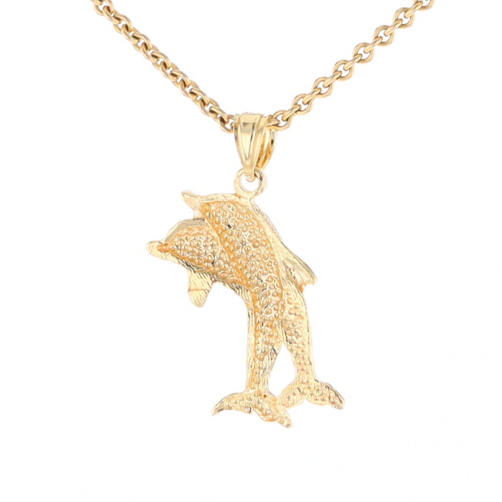Textured Double Dolphin Pendant