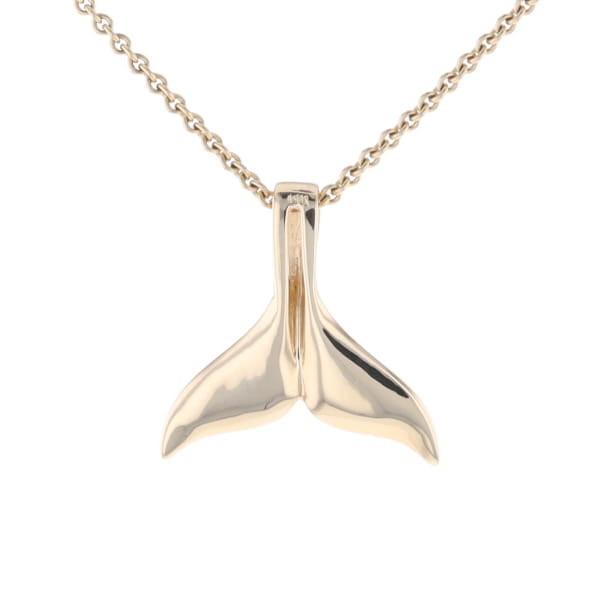 Whale Tail Necklaces Natural Gold Quartz and Nuggets Inlaid Pendant